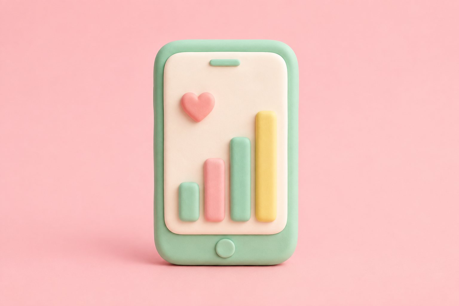 上向きのグラフが表示されたスマホ